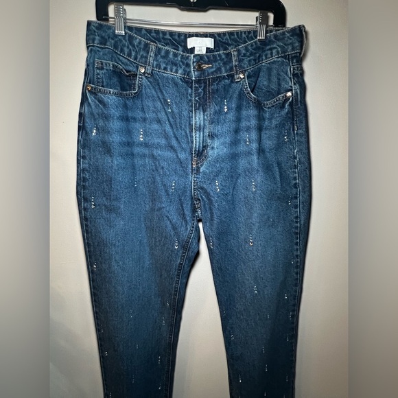 H&M Blue Relaxed Jeans with Embelished Details Size 12 - Picture 2 of 10